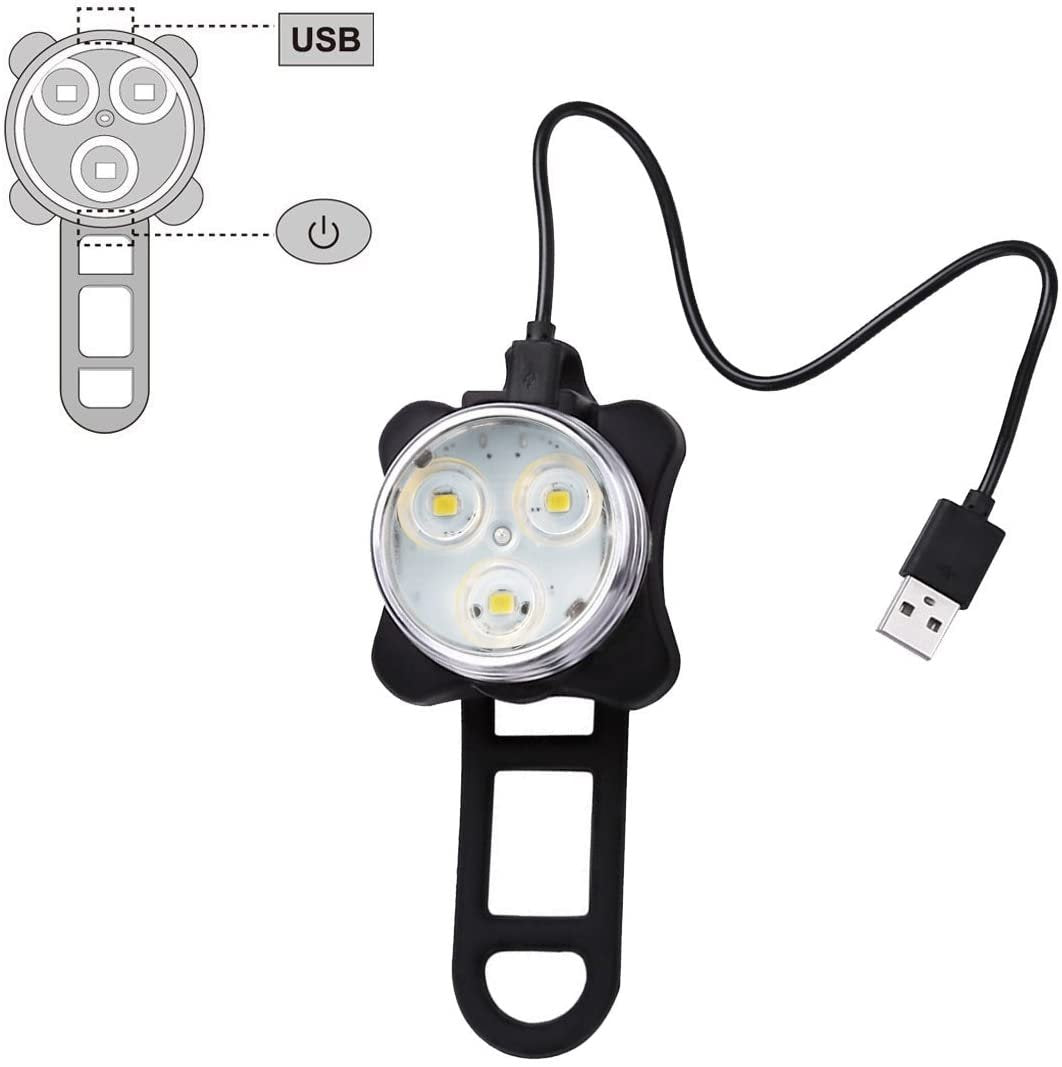 Ascher USB Rechargeable Bike Light Set Image 4