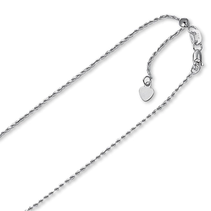 Beautiful 14k White Gold Diamond Cut Rope Chain Image 1