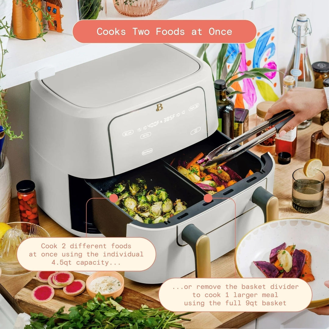 Beautiful 9 QT TriZone Air Fryer White Icing by Drew Barrymore Image 10