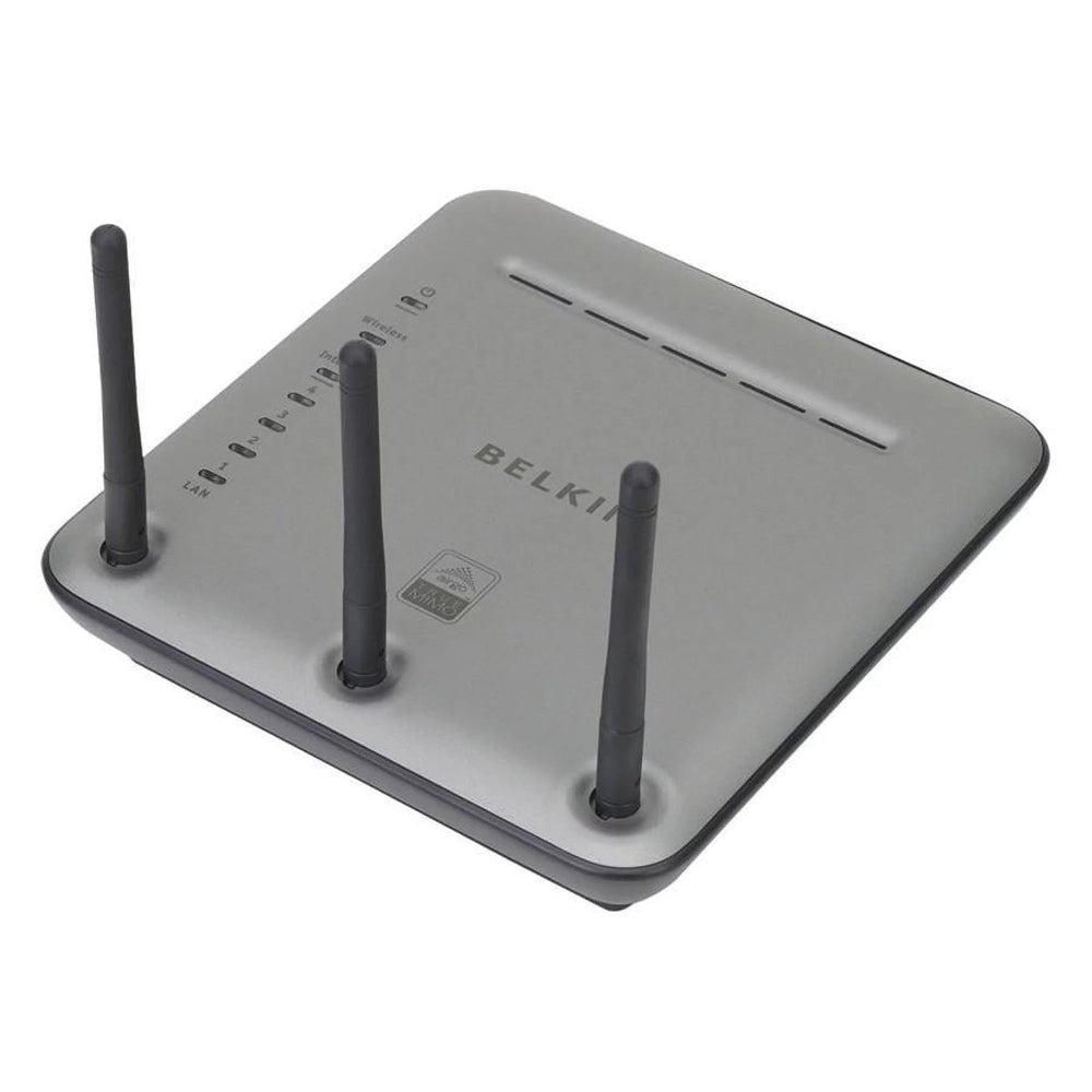 Belkin Wireless F5D8230-4 802.11x Pre-N Router Connects to Cable or DSL Modem (Black) Image 2