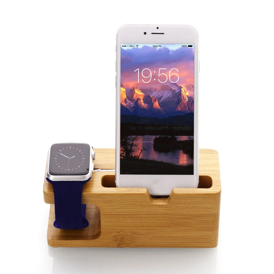 Bamboo Wood Charging Stand for Apple Watch Image 1