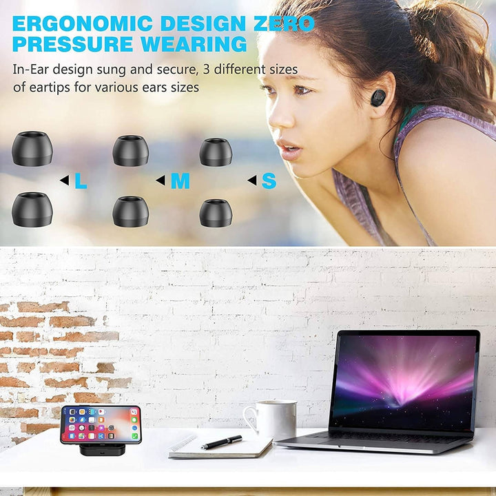 Bluetooth 5.0 Wireless Earbuds with 2000mAh Charging Case Stereo Headphones Image 4