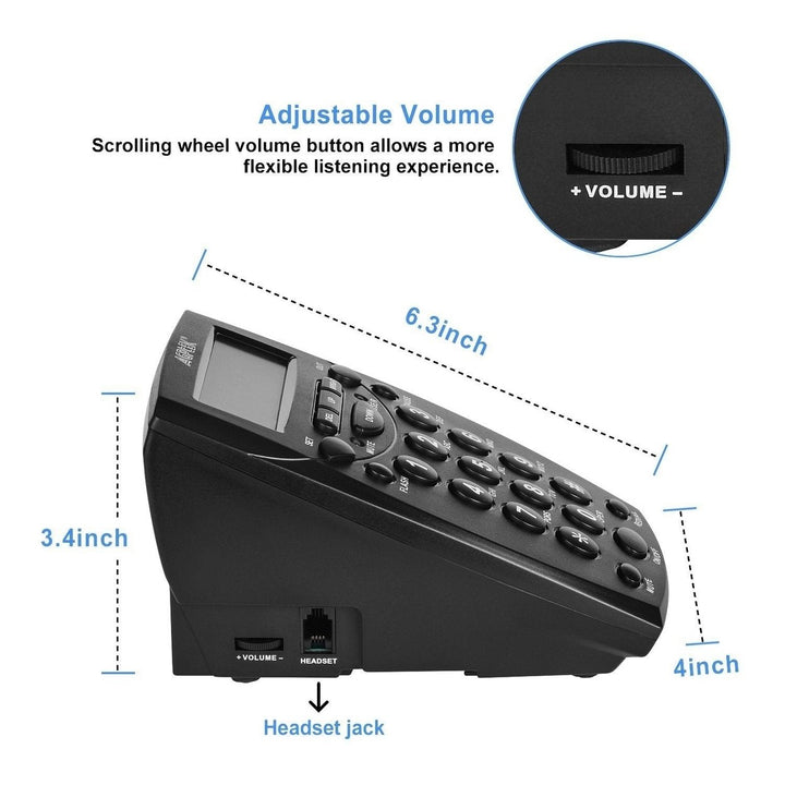 Call Center Dialpad Headset Telephone with Tone Dial Key Pad and Redial Image 7