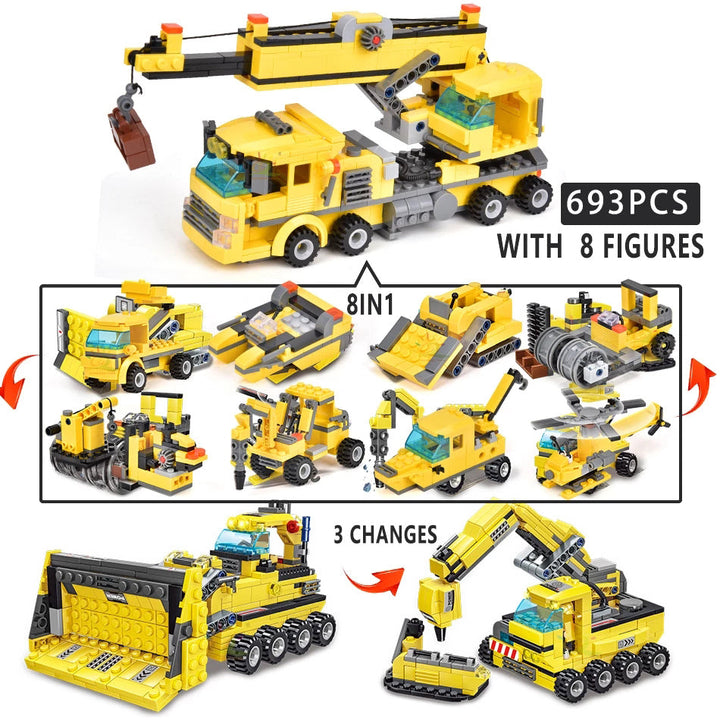 Construction Truck Building Blocks City Building Bricks Set Image 6