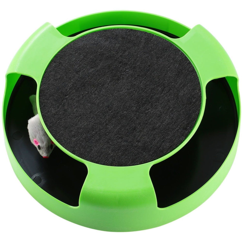 Cat Interactive Scratching Toy with Rotating Running Mouse Image 2