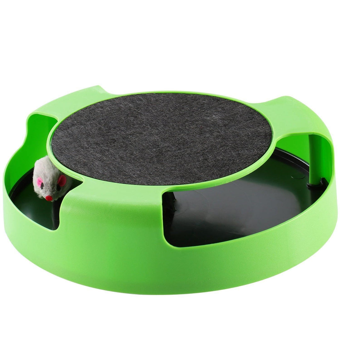 Cat Interactive Scratching Toy with Rotating Running Mouse Image 3