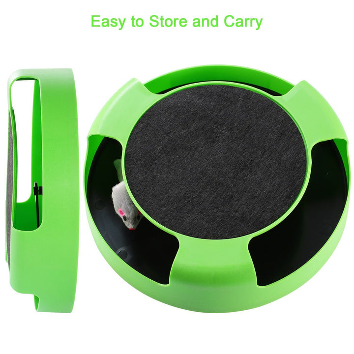 Cat Interactive Scratching Toy with Rotating Running Mouse Image 4