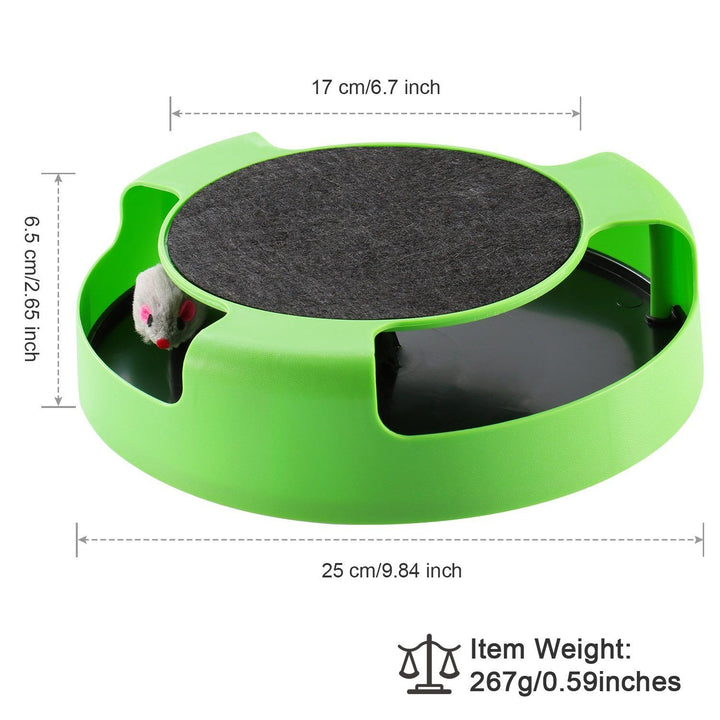 Cat Interactive Scratching Toy with Rotating Running Mouse Image 7