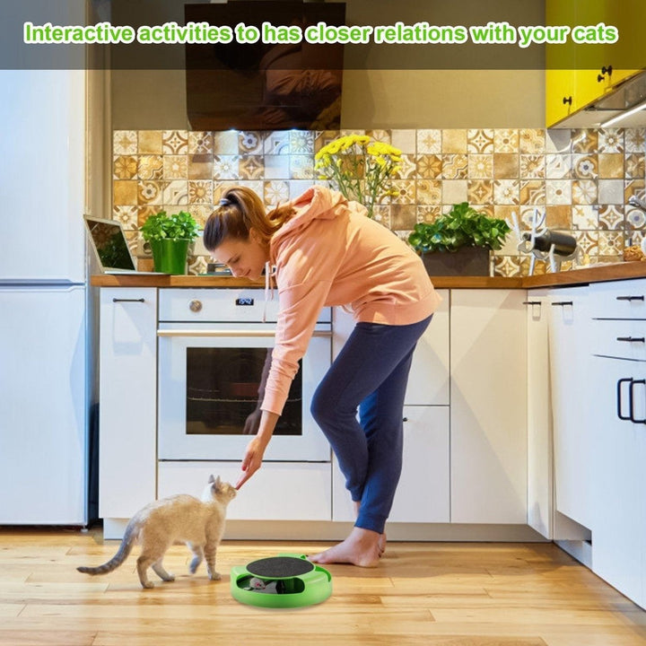 Cat Interactive Scratching Toy with Rotating Running Mouse Image 9