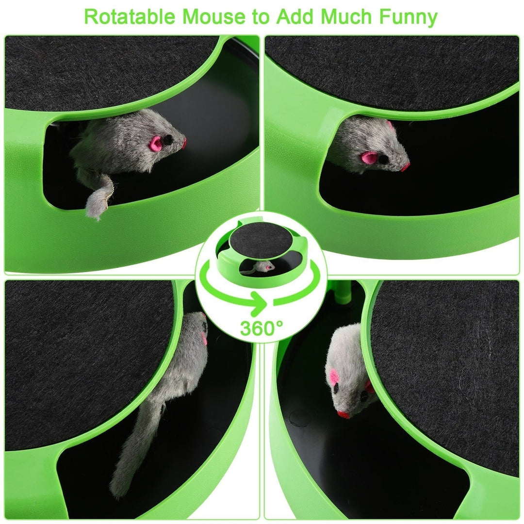 Cat Interactive Scratching Toy with Rotating Running Mouse Image 10