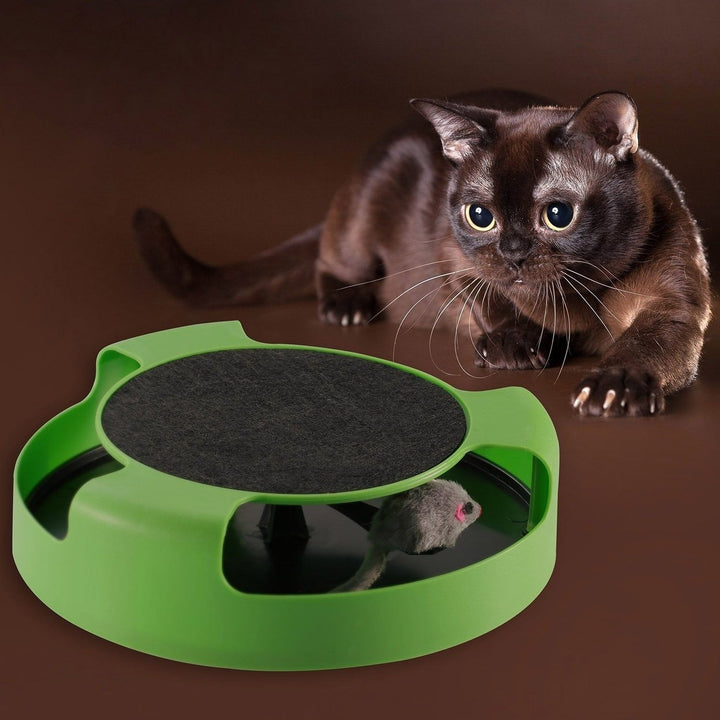 Cat Interactive Scratching Toy with Rotating Running Mouse Image 12