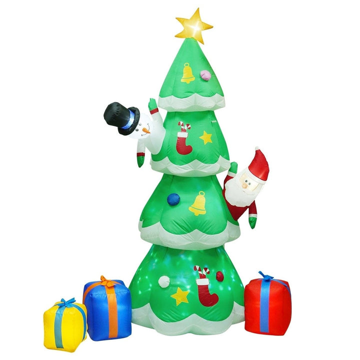 Christmas Tree Inflatable Decoration with LED Light Built-in Air Blower Image 1