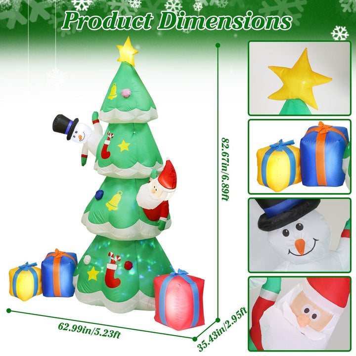 Christmas Tree Inflatable Decoration with LED Light Built-in Air Blower Image 4