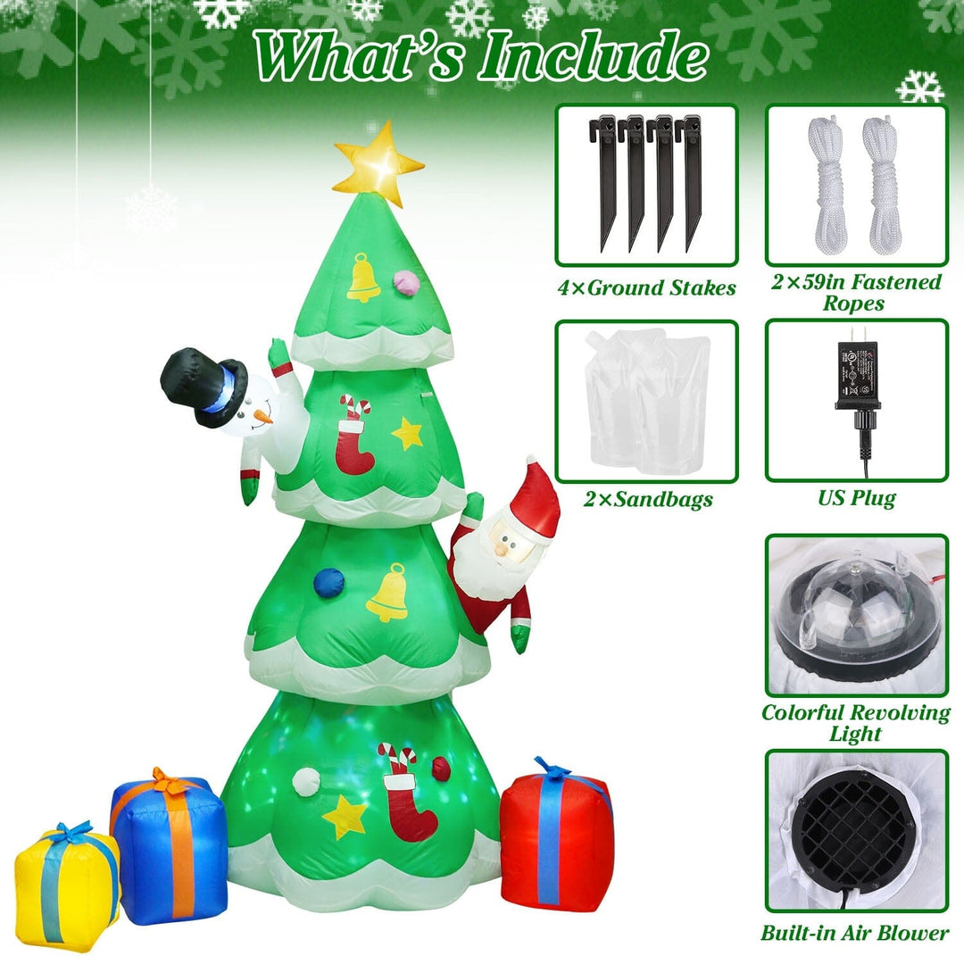 Christmas Tree Inflatable Decoration with LED Light Built-in Air Blower Image 4