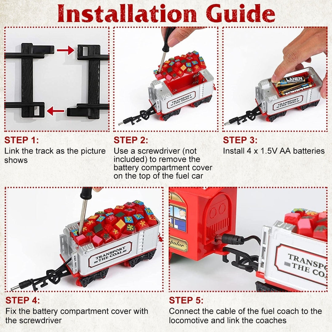 Electric Train Christmas Kid Toy Set Image 11