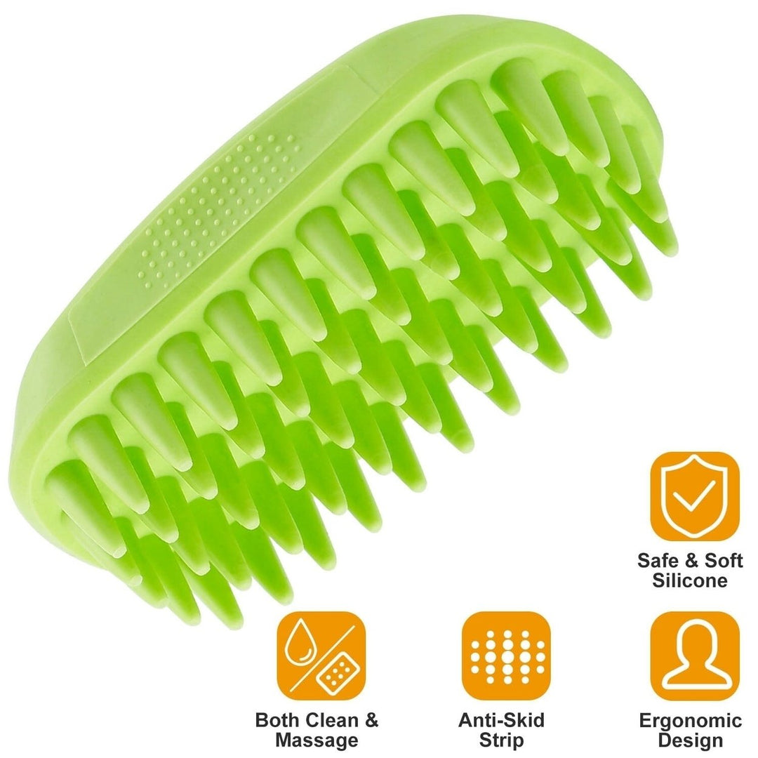 Dog Bath Brush Anti-Skid Pet Grooming Shower Silicone Massage Comb Image 2