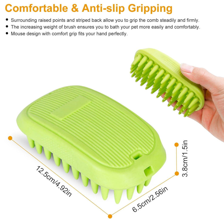 Dog Bath Brush Anti-Skid Pet Grooming Shower Silicone Massage Comb Image 3