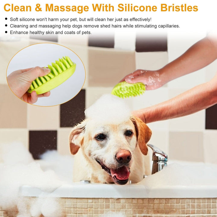 Dog Bath Brush Anti-Skid Pet Grooming Shower Silicone Massage Comb Image 4