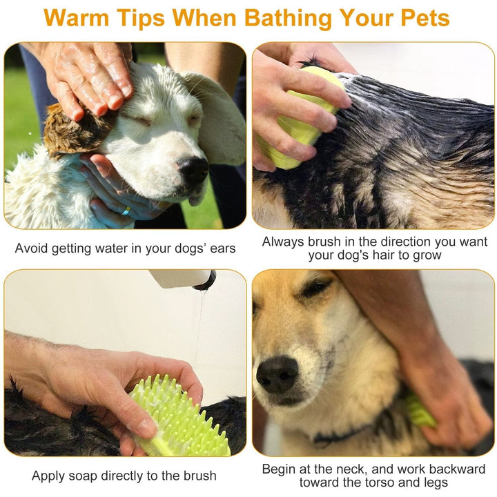 Dog Bath Brush Anti-Skid Pet Grooming Shower Silicone Massage Comb Image 7