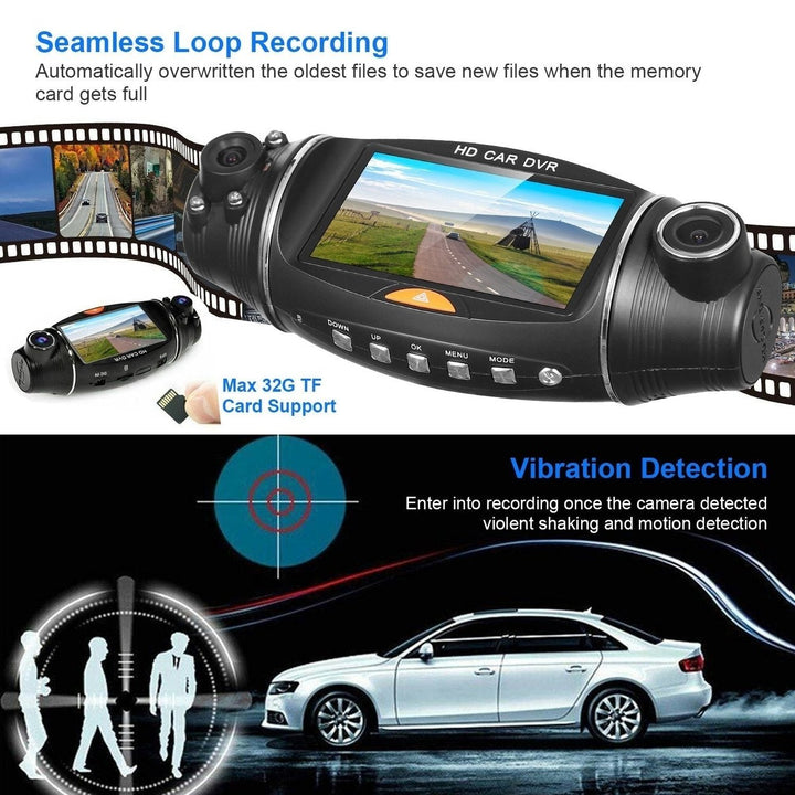 FHD 1080P Dual Lens Car DVR Dash Cam Image 7