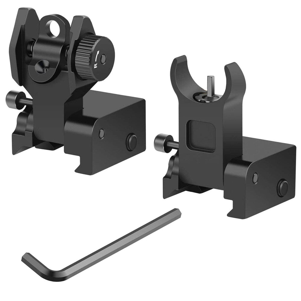 Flip Up Rear Front Aluminum Alloy Tactical Sight Set Image 2