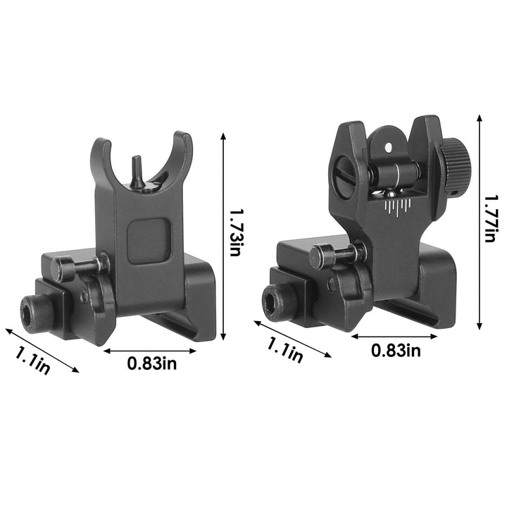 Flip Up Rear Front Aluminum Alloy Tactical Sight Set Image 7