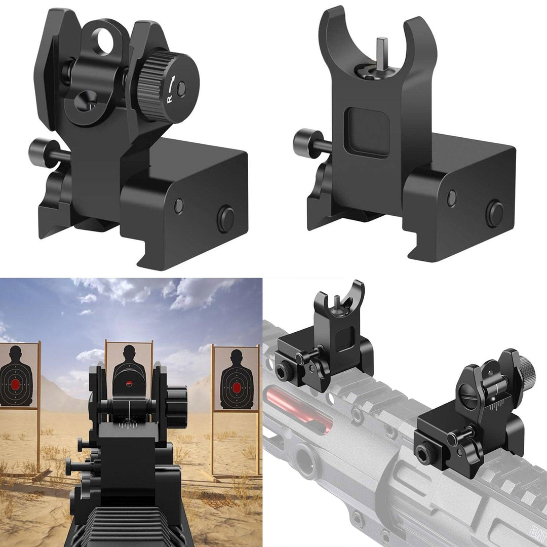 Flip Up Rear Front Aluminum Alloy Tactical Sight Set Image 11