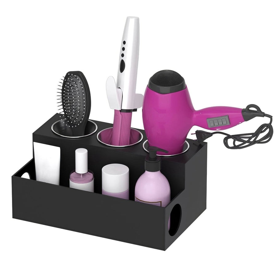 Hair Dryer Organizer with 3 Stainless Steel Cups Image 1