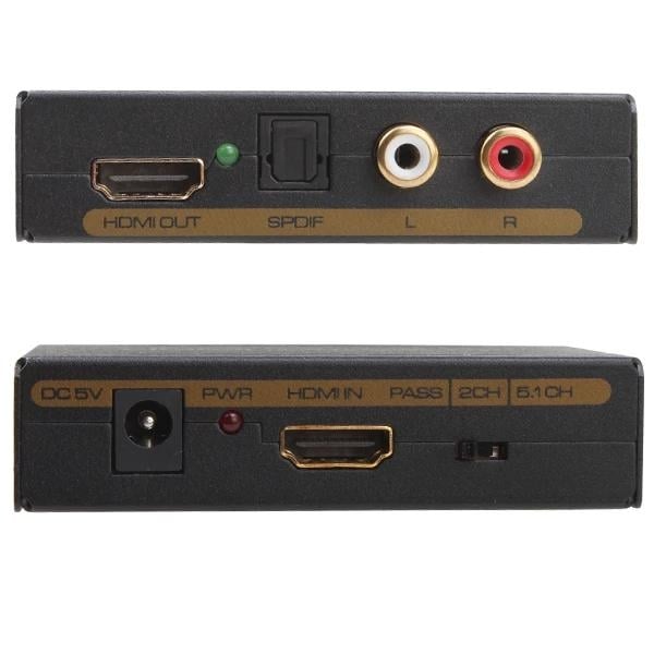 HDMI to HDMI + SPDIF + RCA L / R Audio Extractor - Converter Image 2