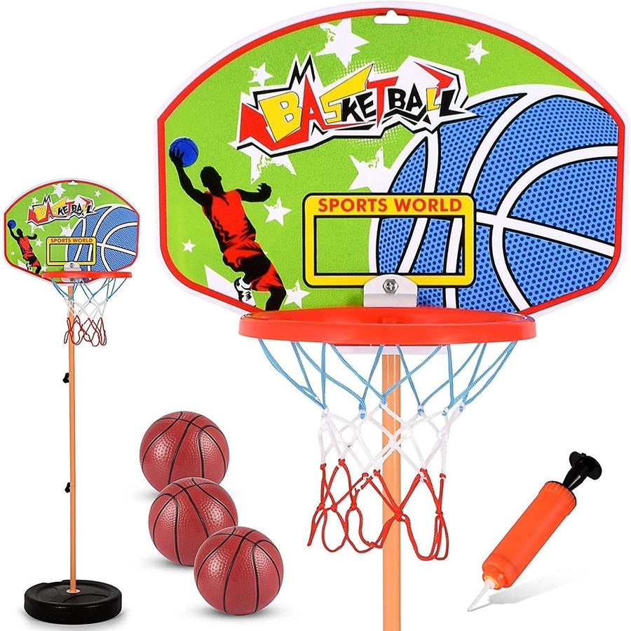 Height Adjustable Kids Basketball Hoops Set Image 1