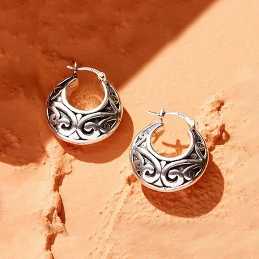 Handcrafted Sterling Silver Hoop Earrings by Verona Image 1