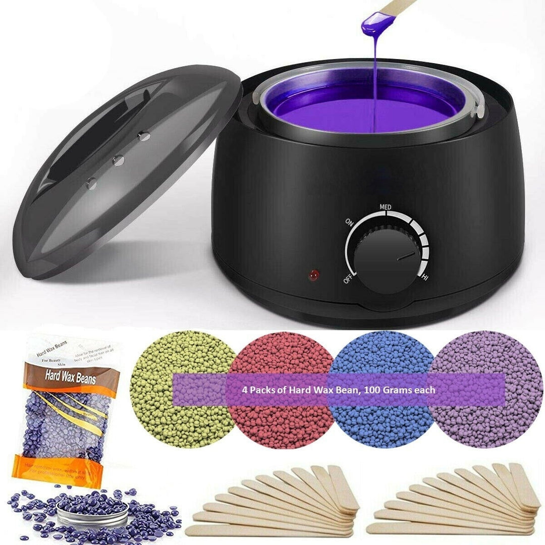 Hot Wax Warmer Hair Removal Depilatory Waxing Kit Image 1