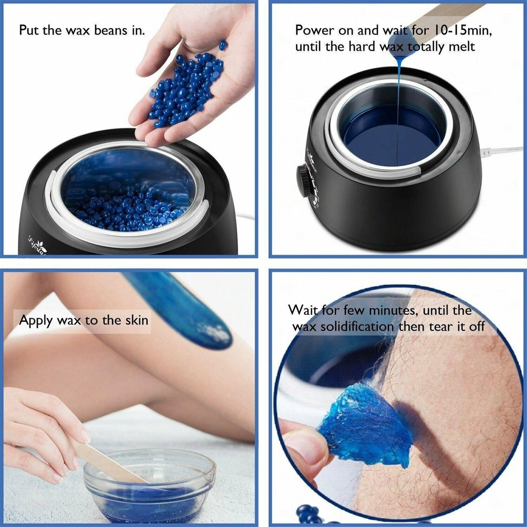 Hot Wax Warmer Hair Removal Depilatory Waxing Kit Image 4