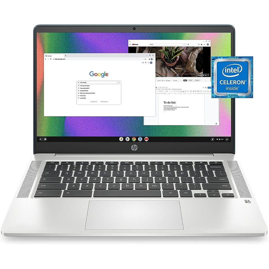 HP 14a-na0220nr 14" HD Chromebook Intel Celeron N4120 4GB RAM 64GB eMMC (Refurbished) Image 1