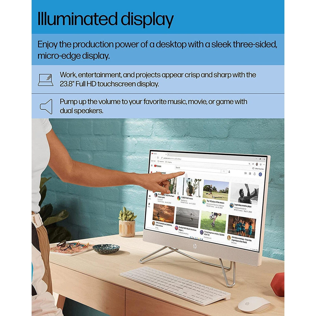 HP All-in-One Bundle PC 23.8" FHD Touchscreen Display Intel Core i5-1235U 8GB RAM 512GB SSD (Refurbished) Image 6