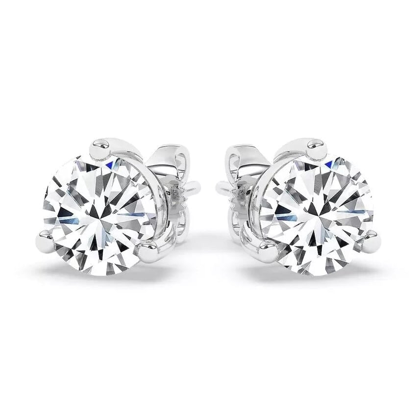 IGI F/VS1 3 CT Solitaire Lab-Grown Round Diamond Studs Earring 950 Platinum Image 1