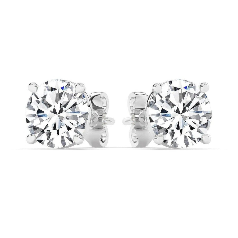 IGI F/VS1 4 CT Solitaire Lab-Grown Round Diamond Studs Earring 950 Platinum Image 1