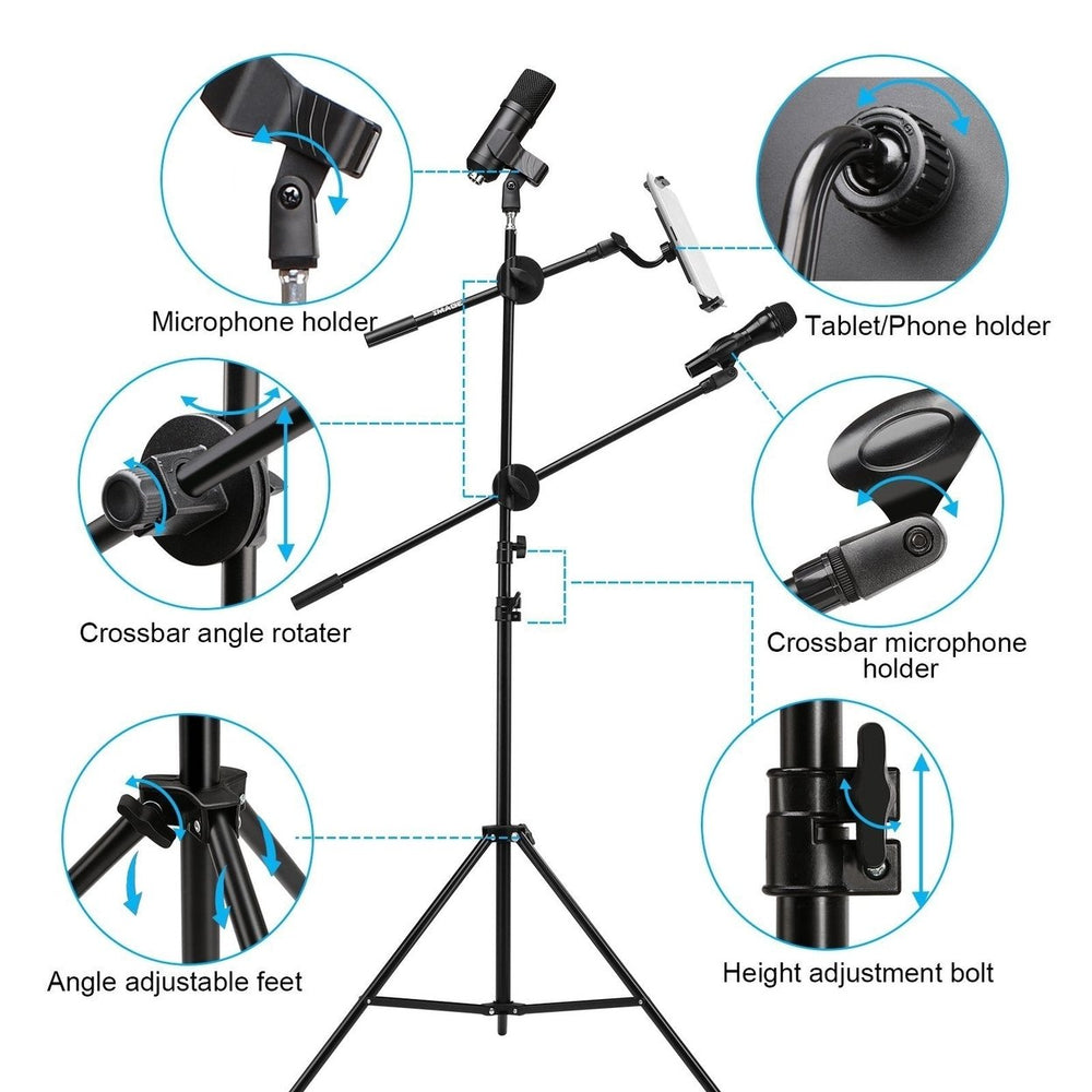 IMAGE Microphone Stand with Mic Clip Holder Image 2