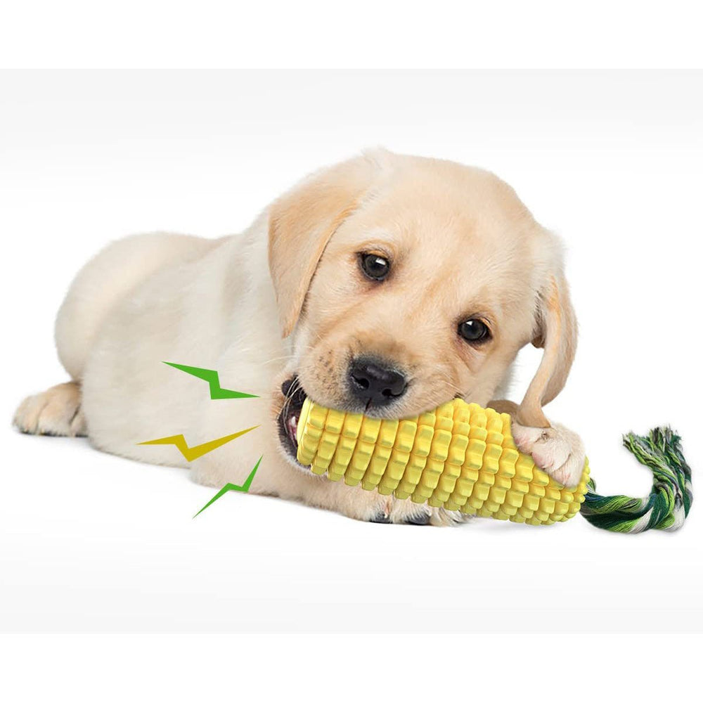 Indestructible Tough Durable Chew Corn Squeaker Interactive Dog Toys Image 2