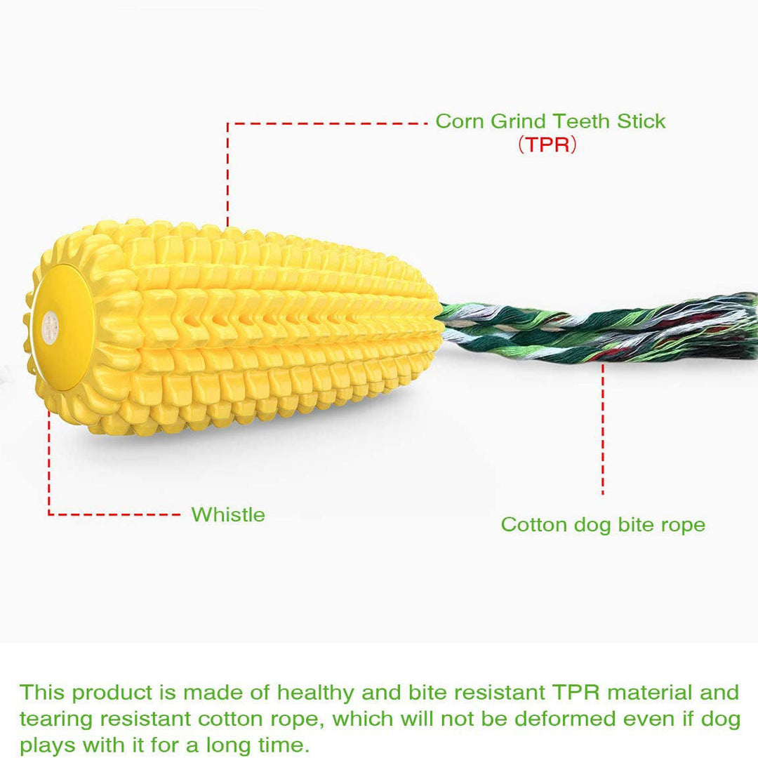 Indestructible Tough Durable Chew Corn Squeaker Interactive Dog Toys Image 4