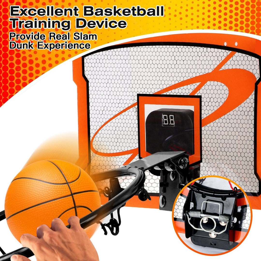 Indoor Mini Basketball Hoop Set with 4 Inflatable Balls Electric Audio Scorer Image 8