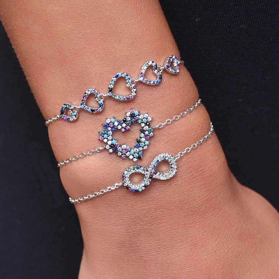 Infinity Colored CZ Bracelet Image 1