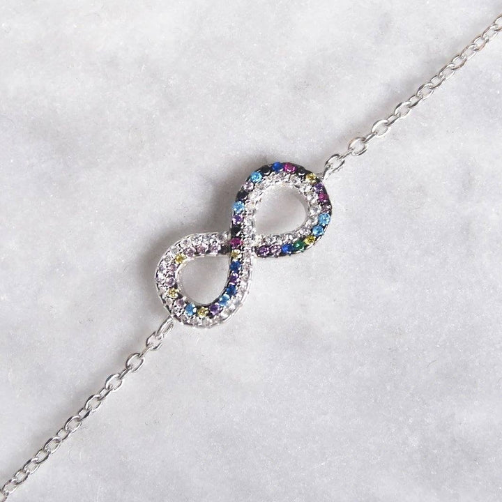 Infinity Colored CZ Bracelet Image 2