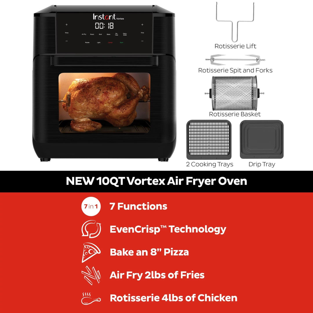 Instant Vortex 10QT Air Fryer Oven with 7-in-1 Cooking Functions (Black) (Refurbished) Image 7