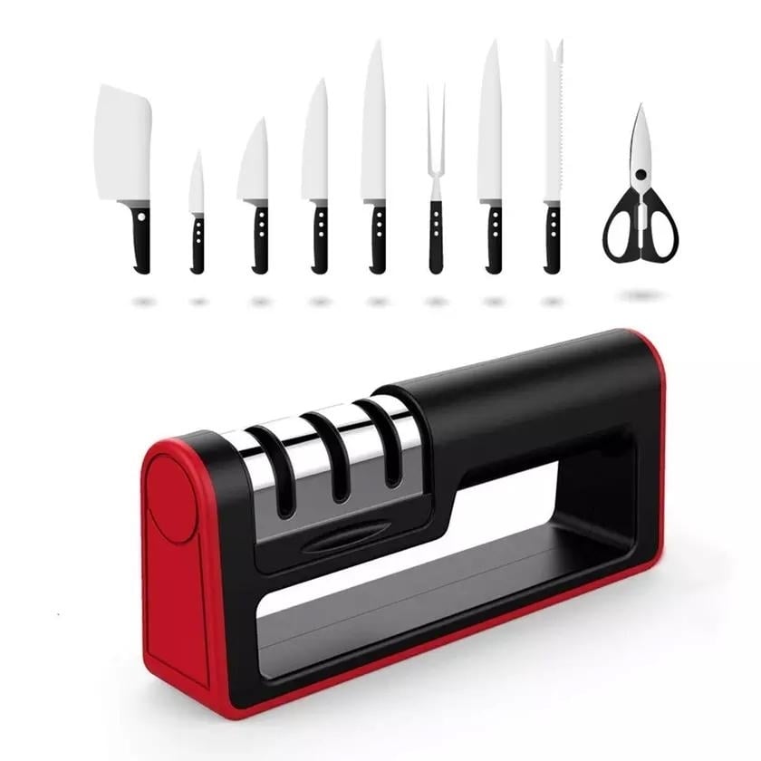 Knife Sharpener Professional Ceramic Tungsten Kitchen Sharpening System Tool Image 1