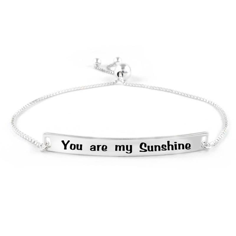 Italian Sterling Silver Adjustable "You Are My Sunshine" Bracelet Image 1