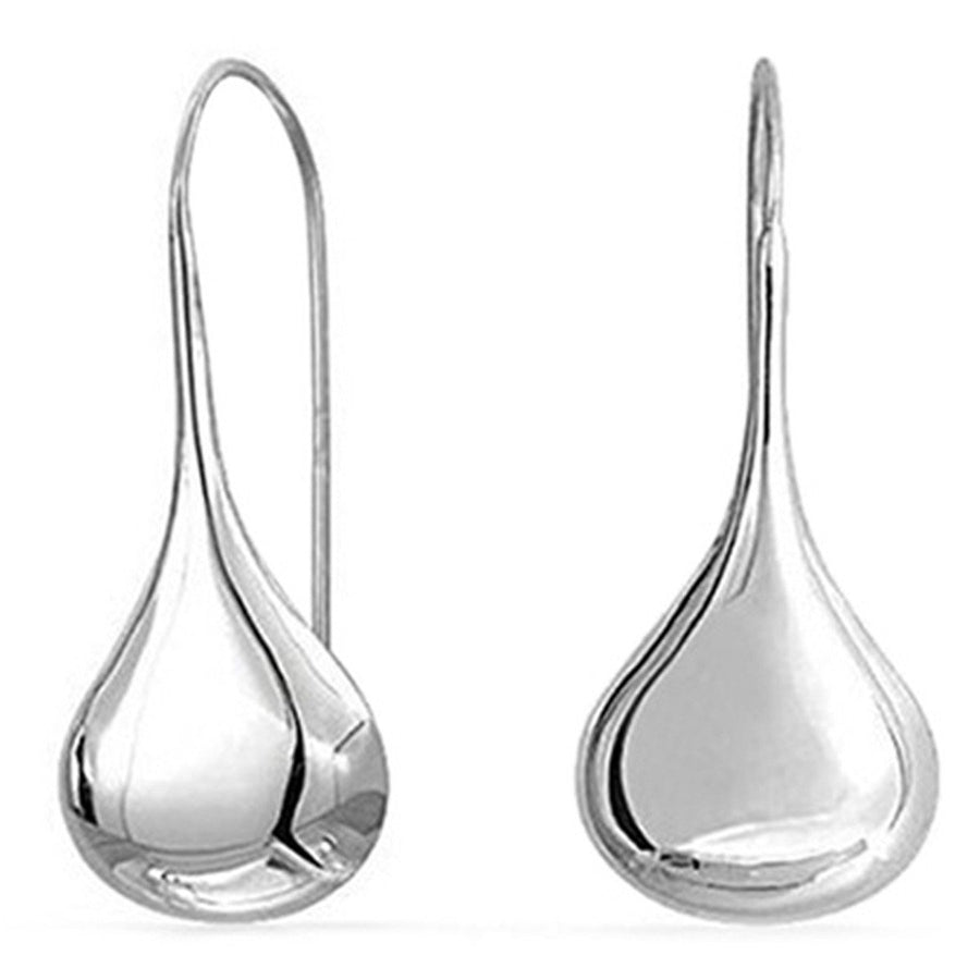 Italian Sterling Silver Puffed Teardrop Earrings Image 1