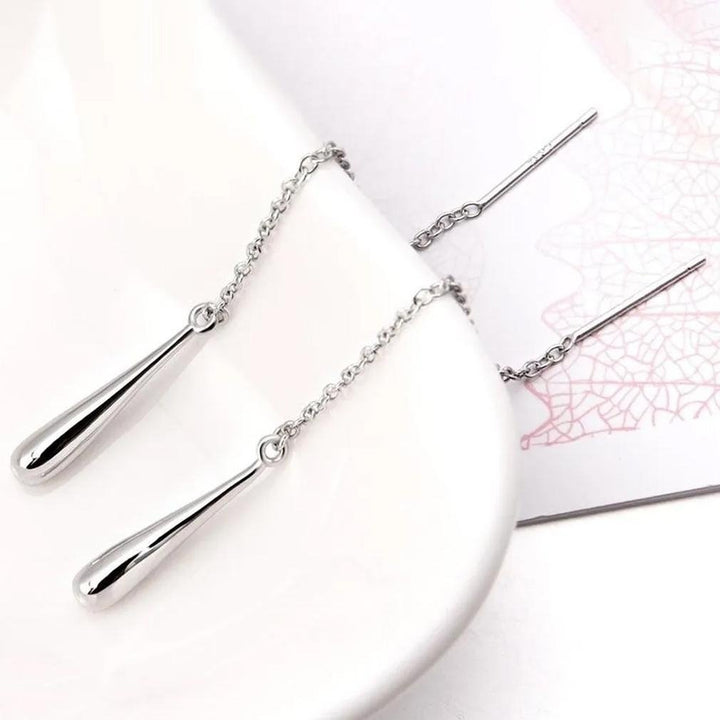 Italian Sterling Silver Threader Drop Earrings Image 1