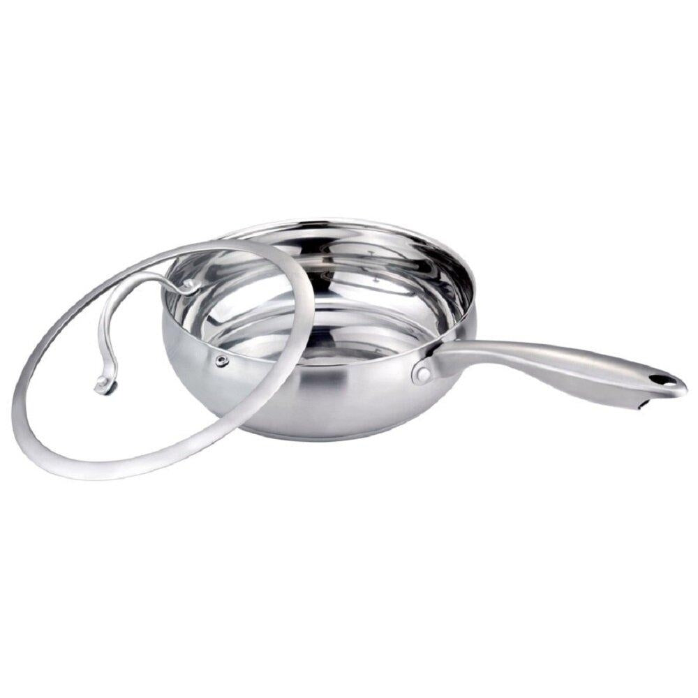 JandV Textiles Stainless Cookware 9.5-inch Fry Pan with Lid Image 2