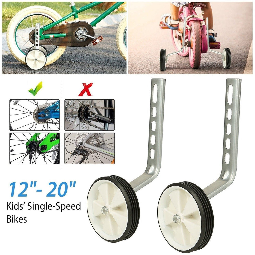 Kids Bicycle Training Wheels Adjustable for 12"-20" Bike Image 4